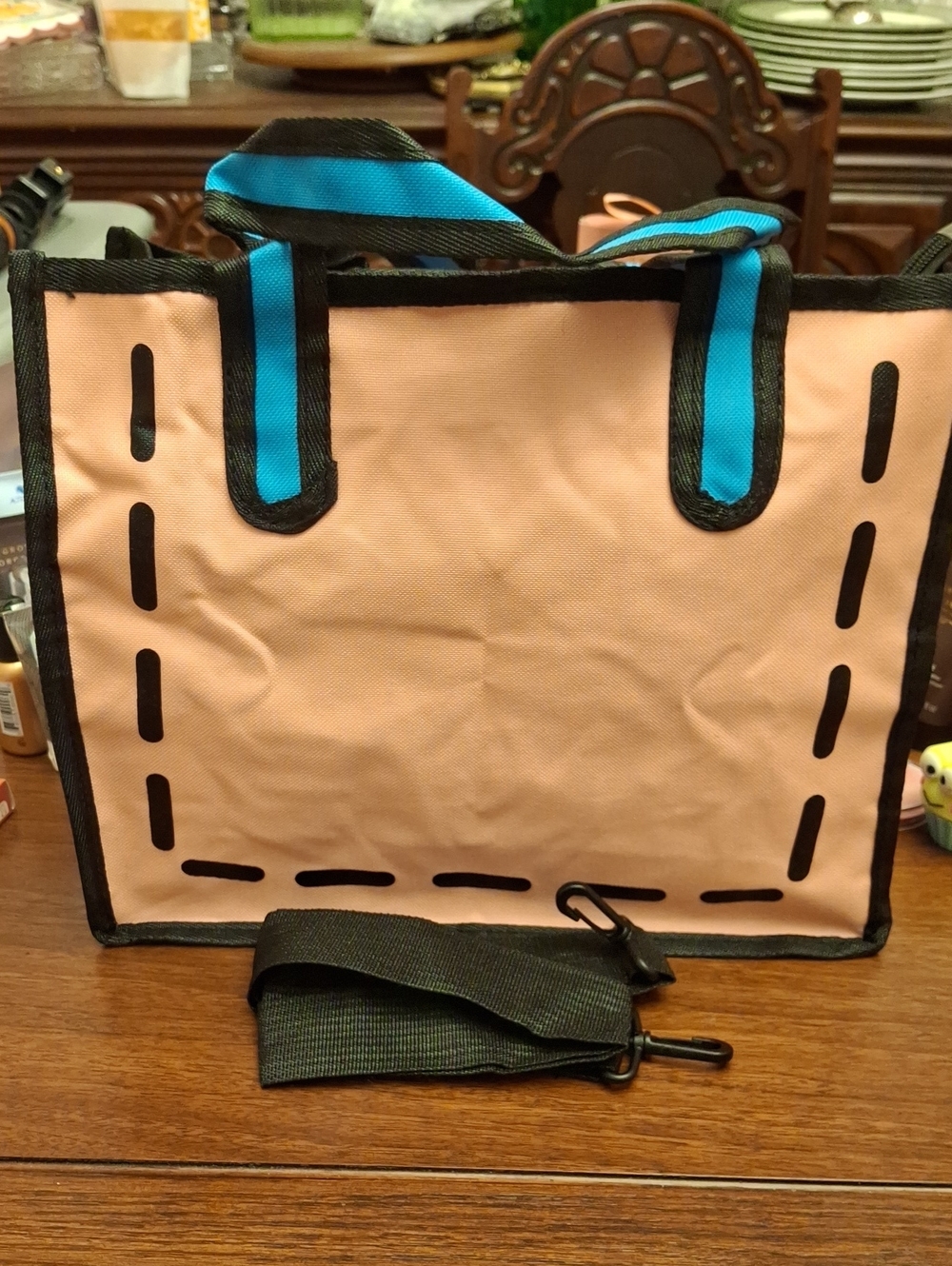Japanese Anime Themed Zip Tote 11x4.7x13.4 Shoulder Strap Invlcluded NWT